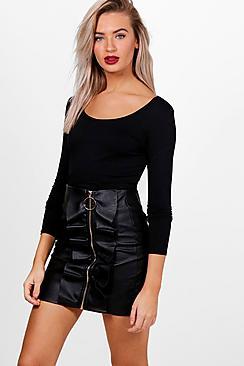 Boohoo Round Neck Long Sleeve Top