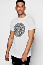 Boohoo Lion Print T-shirt With Curve Hem