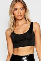 Boohoo Disco Silky Scoop Neck Crop