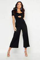Boohoo Puff Sleeve Sweetheart Jumpsuit