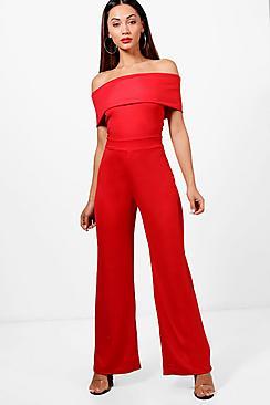 Boohoo Petite Lottie Wide Leg Jumpsuit
