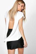 Boohoo Nina Short Sleeve Split Back Crop
