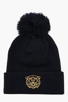 Boohoo Gold Tiger Embroidered Beanie