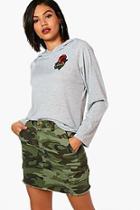 Boohoo Nora Rose Applique Hoodie