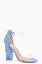 Boohoo Helena Wide Fit Perspex Band Block Heel
