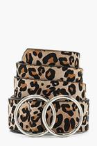 Boohoo Double Ring Leopard Belt