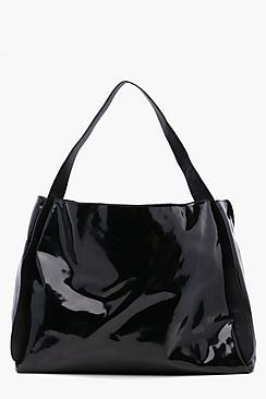 Boohoo Ryda Vinyl Oversized Shopper Bag