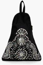 Boohoo Macie Stud Embellished Triangular Rucksack Black