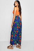 Boohoo Zoe Tropical Floral Woven Wide Leg Trousers