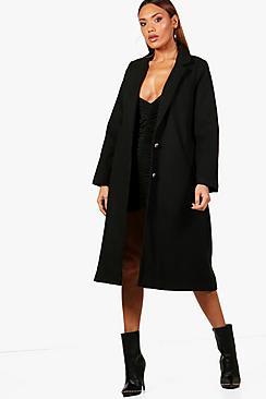 Boohoo Rhea Longline Wool Look Coat