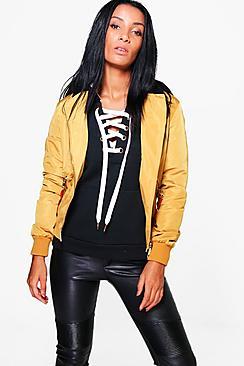 Boohoo Rosie Asymmetric Zip Bomber Jacket