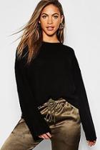 Boohoo Fisherman Knit Loose Fit Jumper With Flared Sleeve