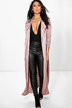 Boohoo Sofia Slinky Maxi Trench