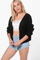 Boohoo Harriet Rib Stitch Edge To Edge Cardigan