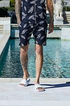 Boohoo French Montana Feather Print Shorts Co-ord