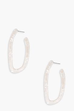 Boohoo Lucia Marble Effect Distorted Hoop Earrings