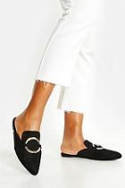 Boohoo Ring Detail Pointed Mule Flats