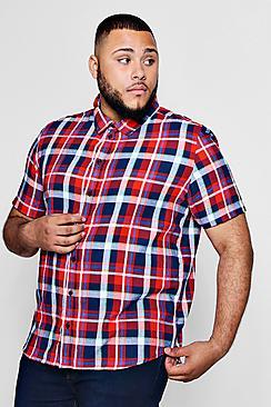 Boohoo Big And Tall Classic Check Short Sleeve Shirt