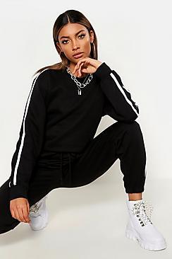 Boohoo Oversize Stripe Detail Sweatshirt