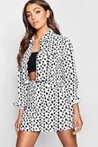 Boohoo Dalmation Print Cropped Denim Jacket