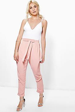 Boohoo Eva Drape Side Woven Tailored Joggers