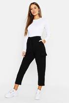 Boohoo Petite Pocket Tapered Cargo Trouser