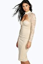 Boohoo Boutique Kaya Lace Sleeve Buster Bodycon Dress
