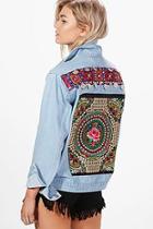 Boohoo Petite Sinead Embellished Denim Festival Jacket