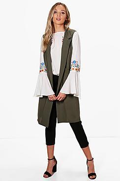 Boohoo Ali Woven Sleeveless Pocket Duster