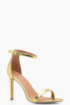 Boohoo Maribel Metallic 2 Part Heels