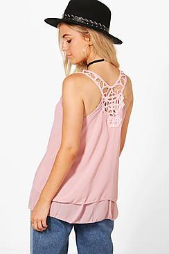 Boohoo Alexis Crochet Back Cami