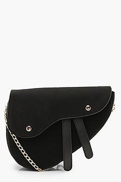 Boohoo Wave Flap Saddle Cross Body Bag