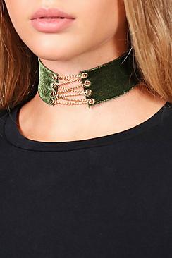 Boohoo Ivy Velvet Corset Choker