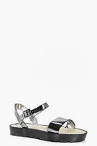 Boohoo Lilly Cleated Two Part Metallic Sandal