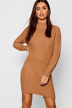 Boohoo Raglan Sleeve Knitted Dress