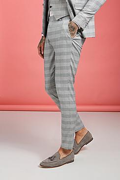Boohoo Prince Of Wales Check Skinny Fit Trouser