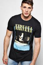 Boohoo Nirvana License Band T Shirt Black