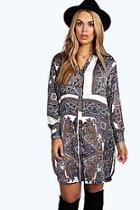 Boohoo Plus Donna Paisley Shirt Dress