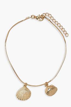 Boohoo Plus Shell Charm Anklet