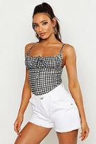 Boohoo Gingham Gathered Front Cami