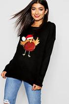 Boohoo Applique Jumper With Pompom And Sequin