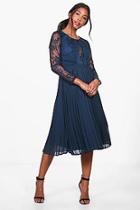 Boohoo Boutique Hadley Lace Pannelled Midi Dress