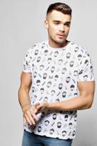 Boohoo All Over Barber Shop Print T Shirt White