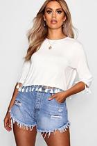 Boohoo Plus Eva Tassel Trim T Shirt