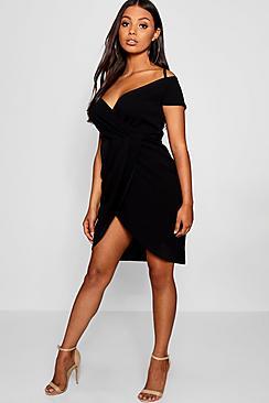 Boohoo Petite Darcy Floral Wrap Front Midi Dress