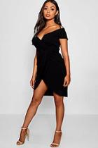 Boohoo Petite Darcy Floral Wrap Front Midi Dress