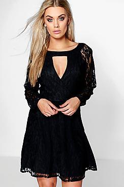 Boohoo Plus Emily Lace Skater Dress