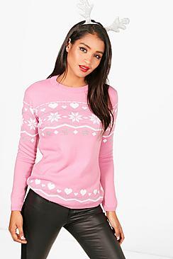 Boohoo Freya Fairisle Christmas Jumper