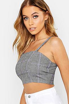 Boohoo Check Crop Top
