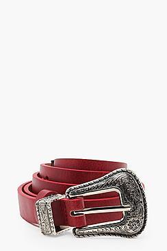 Boohoo Amy Pu Skinny Western Belt